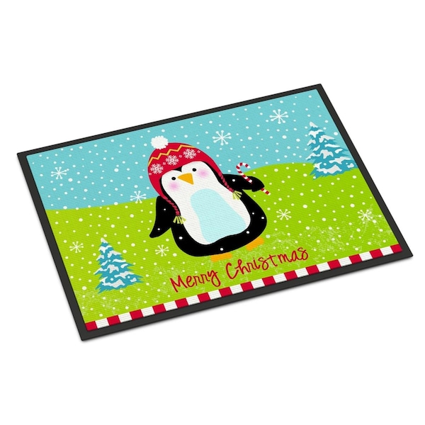 Carolines Treasures Carolines Treasures VHA3015JMAT 24 x 36 in. Merry Christmas Happy Penguin Indoor or Outdoor Mat VHA3015JMAT - main